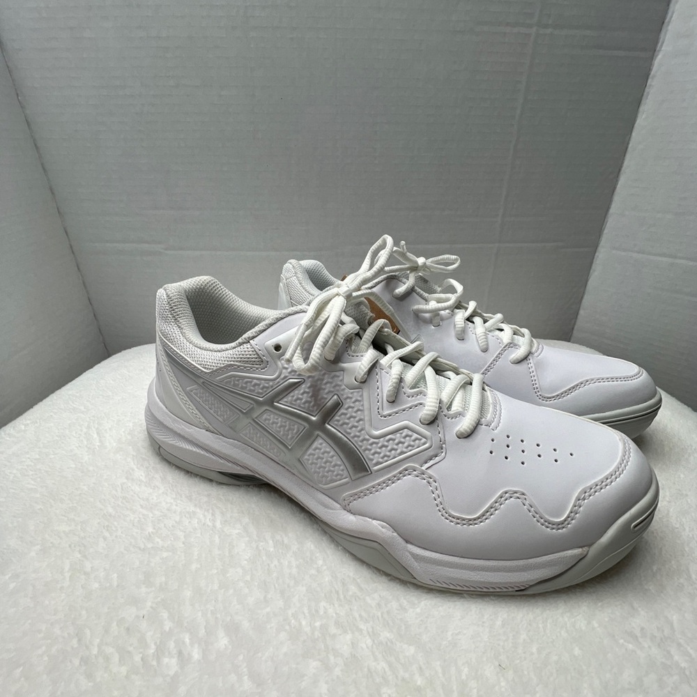 Asics Gel Dedicate 7 Womens Tennis Shoe White/Pure Silver Size 9